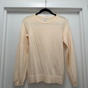 Club Monaco Cream Long Sleeve Top